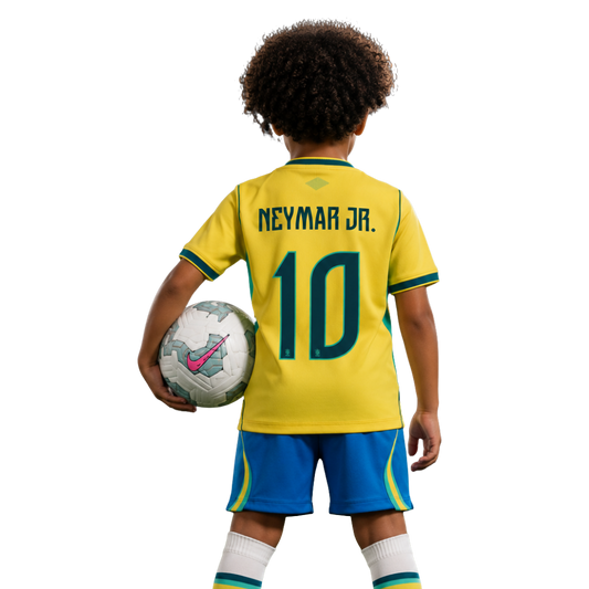 Brazil 2026 World Cup I Home - Kids Kit #NEYMAR JR - 10