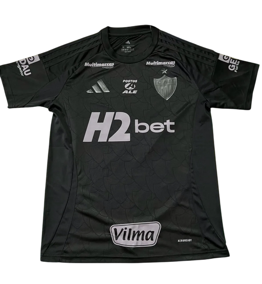 Jersey Atletico Mineiro 2025/26 All Black Fan With Sponsors